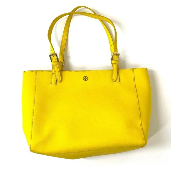 Tory Burch Sunny Yellow Saffiano Leather York Tote - Picture 3 of 11